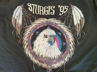 Vintage Sturgis T Shirt Biker Rally 95’ 90’s Black Hills Xl Tee Double Sided