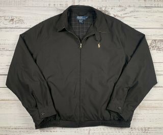 Vintage Ralph Lauren Polo Jacket Adult Xl X Large Black Polo Logo Mens 90s