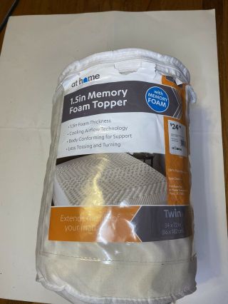 At Home 1.  5 In Memory Foam Topper Twin