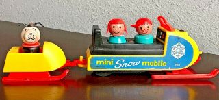 Vintage Fisher Price Little People Mini Snowmobile 705 Complete