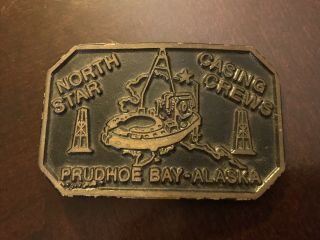 Vintage North Star Prudhoe Bay Alaska Oil Pipeline Belt Buckle