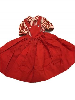 Vintage Tagged Madame Alexander Cissy Doll Red Pinafore Dress Outfit