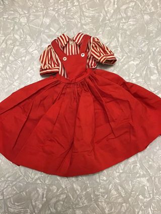 Vintage Tagged Madame Alexander Cissy Doll Red Pinafore Dress Outfit 2