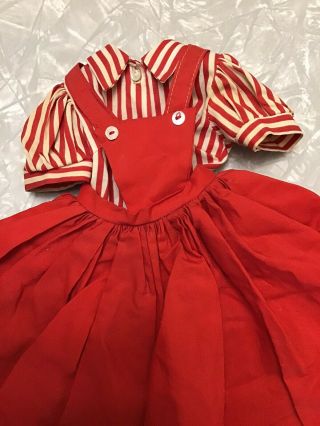 Vintage Tagged Madame Alexander Cissy Doll Red Pinafore Dress Outfit 3