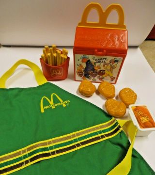 Vtg Fisher Price Apron Fun W/ Food Mcdonald’s Happy Meal Chicken Nugget Fries