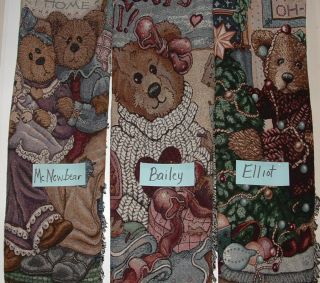 Boyds Bear And Friends - Choice Of Three Afghan Throws Tapestry -
