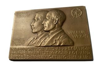 Orville & Wilbur Wright Brothers 81 X 56mm Bronze Us Medal