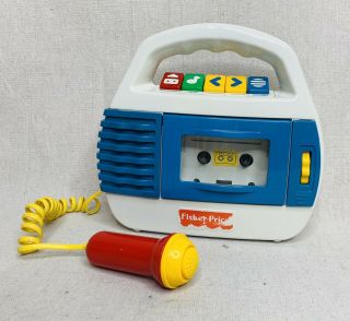 Vtg 1997 Fisher Price Kid Tough Cassette Tape Recorder Player Microphone 73801