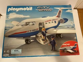 Playmobil City Action 5395 Passenger Plane Play Mobil Airplane Jet W/ Pilots