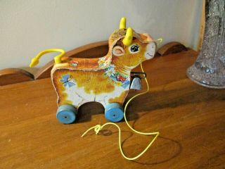 Vintage 1961 Fisher Price Bossy Bell Pull Toy 656
