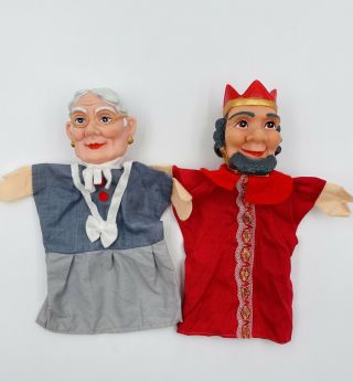 Vintage Mr Rogers Hand Puppets - King Friday And Grandma