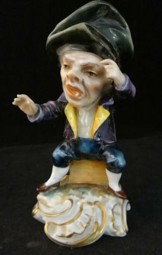 Antique Capodimonte Porcelain Figure,  Dwarf W/interesting Expression.  4 ¼” T.