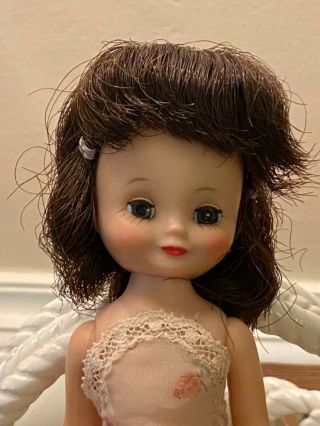 Vintage Betsy Mccall 8 " Plastic Doll,  Great Hair With Orig Barrettes,
