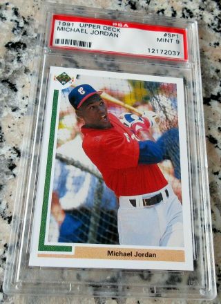 Michael Jordan 1991 Upper Deck Psa 9 Sp1 Rookie Card Rc White Sox Baseball