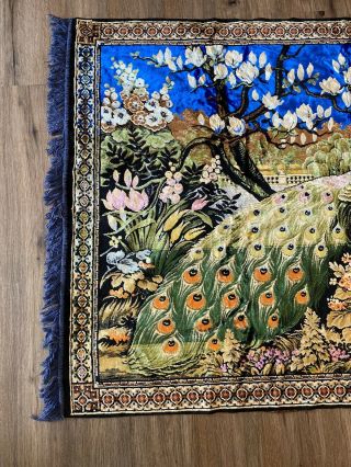 Vintage Woven Peacock Rug Wall Hanging Tapestry 49 
