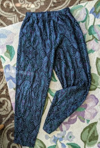 Vintage 90s M/l Paisley Floral Sweater Lounge Casual Pants Retro Goth Grunge