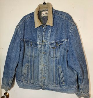 Vintage Lee Storm Rider Denim Jacket Blanket Lined Xl