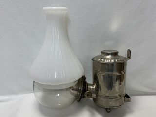 Antique Angle Lamp Company Kerosene Light W/ Shade Wall