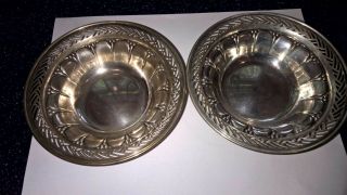 2 Antique Gorham Sterling Silver Reticulated Nut/candy Dishes Style 103/106 142g