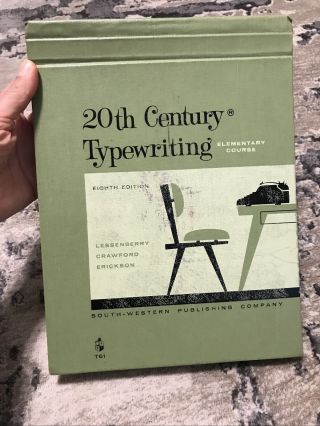 20th Century Typewriting Elementary Course 1962 School Book Learn How To Type
