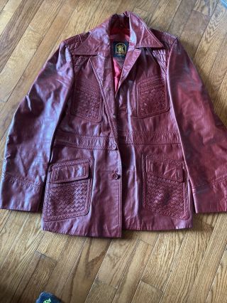 El Toro Bravo Vintage Leather Maroon Jacket Mens - 42