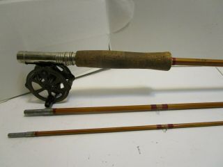 Vintage 3 - Piece Southbend Bamboo Fly Rod With Union Hardware Reel