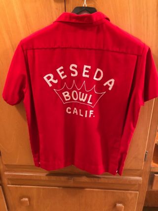 Vintage 60’s Bowling Shirt Reseda Bowl Red Kingpin Brand