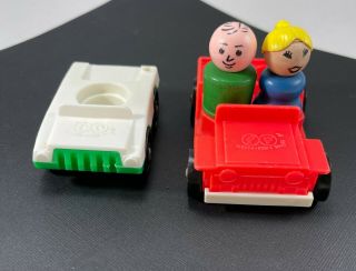 Vintage Fisher Price Little People 4 Seater Jeep Car Red 990 A - Frame House,  Car