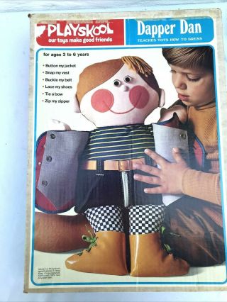 Vintage Playskool 1970 Dapper Dan Learn To Dress Teaching Doll