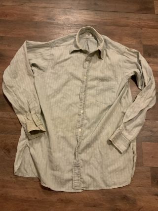 Vintage 1940’s Montgomery Ward Sanforized Work Shirt Mother Of Pearl Buttons