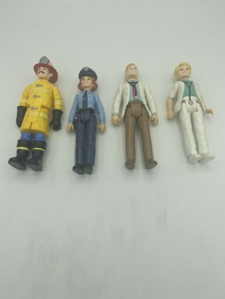 Playskool Dollhouse 6 " Firefighter Police Woman Doctor Vintage Loving Family