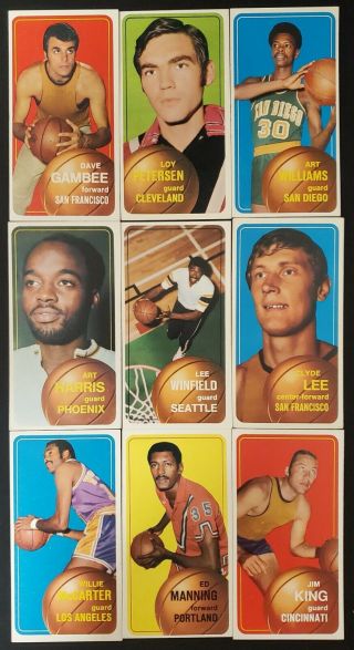 1970 - 71 Topps Basketball Starter Set Ex Nm 50,  Tall Boys