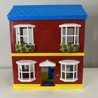 Elc Happyland Town /cottage House With Sounds & Light Red Yellow Blue