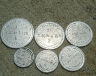 Flanagan Illinois Set Of 6 S Cohn & Son 5c To $5 - Most Unlisted ? Have Only One