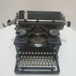 Antique Royal Typewriter Model 10 W/ Beveled Glass Sides