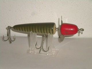 Vintage Pflueger Globe Wood Lure In Natural Pike Finish