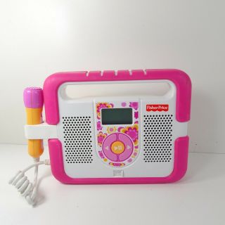 2009 Fisher Price Kid Tough Mp3 Music Player Karaoke Mic Boombox Pink