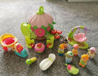 Elc Happyland Fairy House With Fairies,  Swing,  Transport & Furniture Bundle
