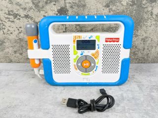 Fisher Price Kid Tough Music Player Mp3 Karaoke With Microphone Blue