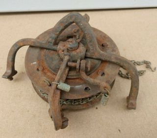 B&h Antique Hanging Oil Lamp Spring Loaded Chain Pulley For Restore