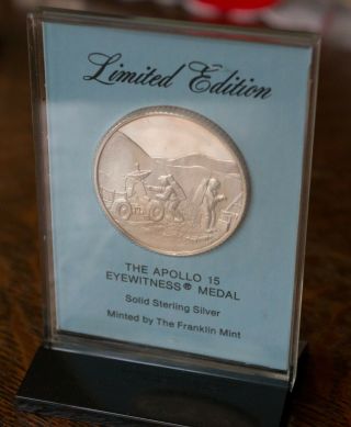 The Apollo 15 Eyewitness Medal - Sterling Silver - 1.  5 " In Dia.  03275 - Not Scrap