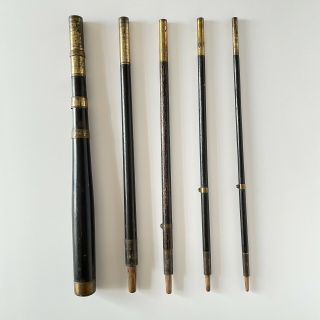 Mystery Vintage Fishing Rod (wood And Brass) - Missing Tip Segment
