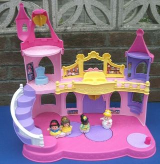 Fisher Price Little People Disney Princes Beauty And Beast Castle,  Musical,  4 Fig