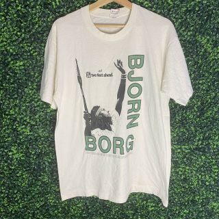 Vintage Single Stitch Bjorn Borg Tennis 1988 T Shirt White Size L