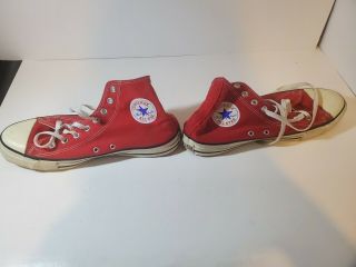 Vintage Chuck Taylor Mens Sz 10 Converse High Top Sneakers Made In Usa Red