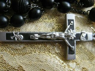 Antique 7 Decade Rosary Skull & Crossbones St.  Antoine de Padoue 2