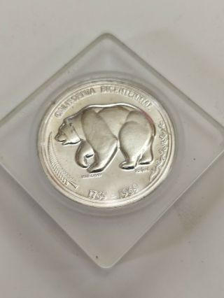 1769 - 1969 California Bear Bicentennial Silver Coin