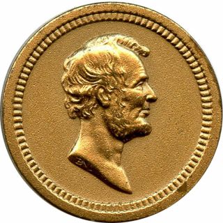 Abraham Lincoln Broken Column Us Mini 19mm Bronze Medal By Barber