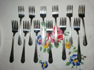 Wm Rogers Silverplate 1936 Ivanhoe Pattern 12 Salad/dessert Forks