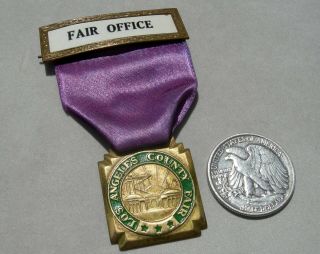 Ca1920 - 30s Pomona California Los Angeles County Fair Rare Official Hanging Medal